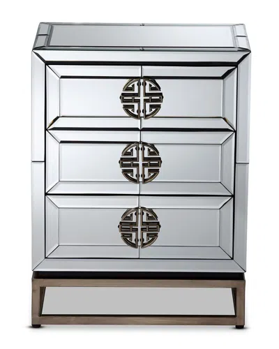 Baxton Studio Dnu  Laken Finished 3-drawer Nightstand