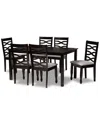 Baxton Studio Dnu  Lanier 7pc Dining Set In Grey
