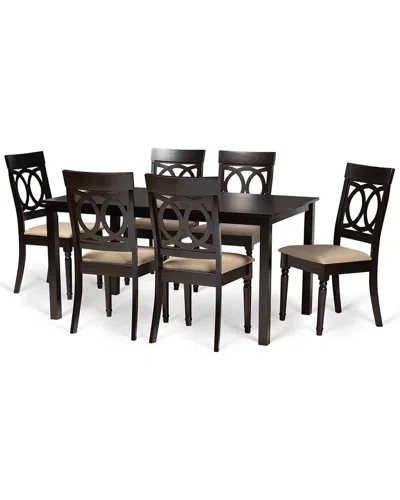 Baxton Studio Dnu  Lucie 7pc Dining Set In Sand
