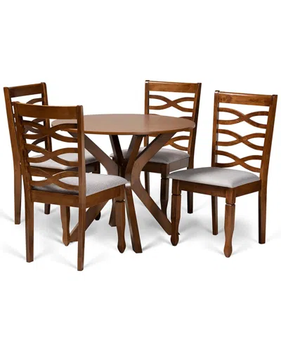 Baxton Studio Dnu  Mila 5pc Dining Set In Grey