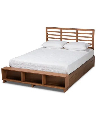 Baxton Studio Dnu  Milana 4-drawer Full Platform Storage Bed In Brown