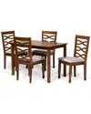 Baxton Studio Dnu  Mirna 5pc Dining Set In Grey
