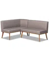 Baxton Studio Dnu  Odessa 2pc Dining Corner Sofa Bench In Grey
