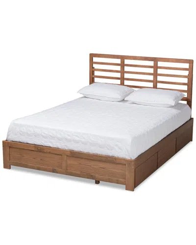 Baxton Studio Dnu  Piera King 3-drawer Platform Storage Bed In Brown