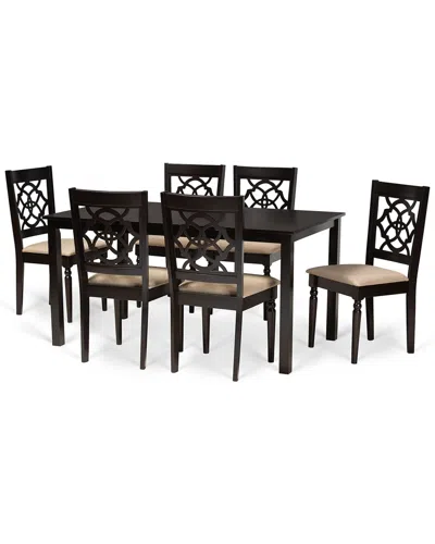 Baxton Studio Dnu  Renaud 7pc Dining Set In Sand