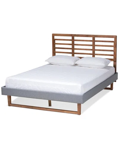 Baxton Studio Dnu  Rina Modern & Contemporary Upholstered & Wood Full Platform Bed