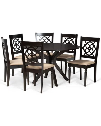 Baxton Studio Dnu  Sadie 7pc Dining Set In Sand