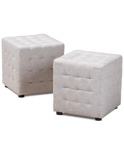 Baxton Studio Dnu  Set Of 2 Elladio Ottomans