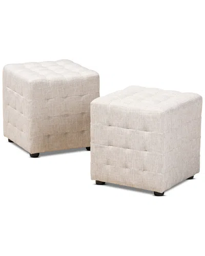 Baxton Studio Dnu  Set Of 2 Elladio Ottomans