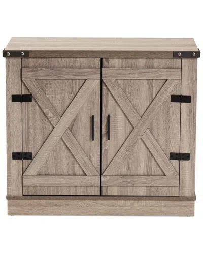 Baxton Studio Dnu  Wayne 2-door Shoe Storage Cabinet In Brown