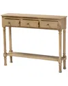 Baxton Studio Dnu Unprofitable  Calvin 3-drawer Entryway Console Table