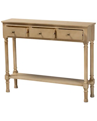 Baxton Studio Dnu Unprofitable  Calvin 3-drawer Entryway Console Table