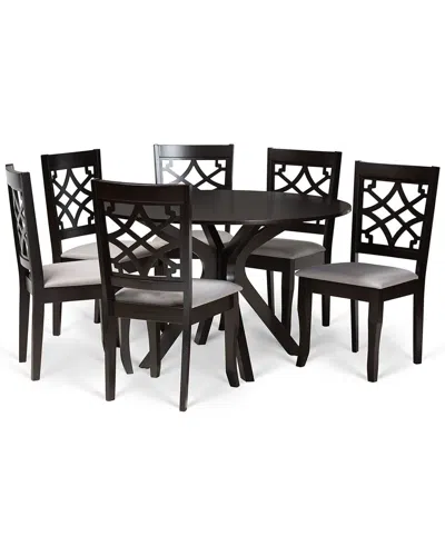 Baxton Studio Dnu Unprofitable  Elena 7pc Dining Set In Grey