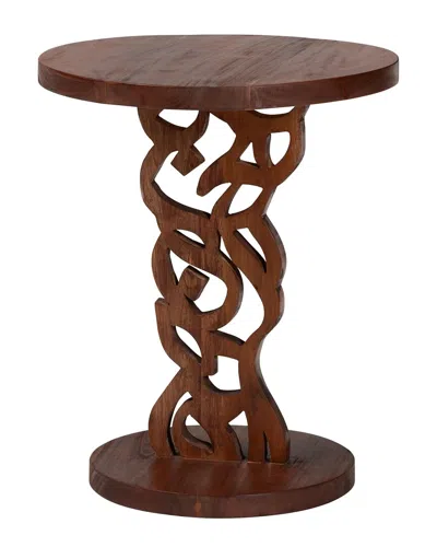 Baxton Studio Donna Nightstand With Pedestal Base In Brown