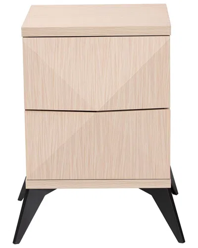 Baxton Studio Draper Mid-century Modern Wood 2-drawer Nightstand In Neutral