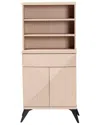 Baxton Studio Draper Mid-century Modern Wood Kitchen Cabinet
