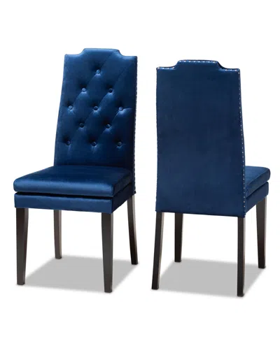 Baxton Studio Dylin Dining Chairs, Set Of 2 In Blue