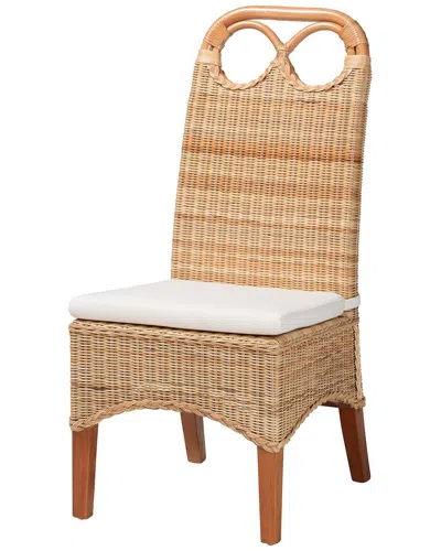 Baxton Studio Dyna Natural Rattan Dining Chair In Nude
