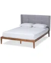 Baxton Studio Ash Walnut Brown Finished Wood Full Size Platform Bed In Gray