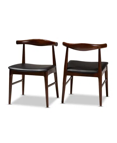Baxton Studio Eira Dining Chair Set In Brown