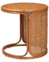 Baxton Studio Eldon Bohemian Rattan Large End Table