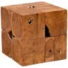 Baxton Studio Eldora 17" Wide Natural Brown Teak Root Square End Table