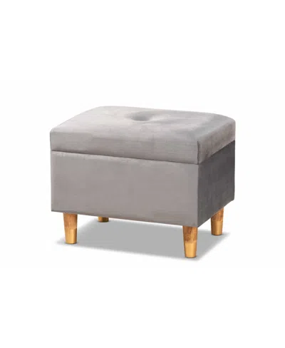 Baxton Studio Elias Modern And Contemporary Velvet Fabric Upholstered And Finished Wood Storage Ottoman