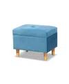 Baxton Studio Elias Modern And Contemporary Velvet Fabric Upholstered And Finished Wood Storage Ottoman