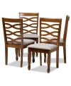 Baxton Studio Elijah Modern And Contemporary Fabric Upholstered 4 Piece Dining Chair Set In Gray