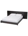 Baxton Studio Elina Modern Wood Queen Size Platform Bed With Built-in Shelves