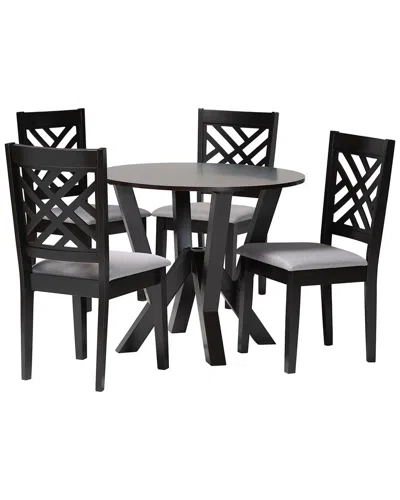 Baxton Studio Elise Modern 5pc Dining Set In Black