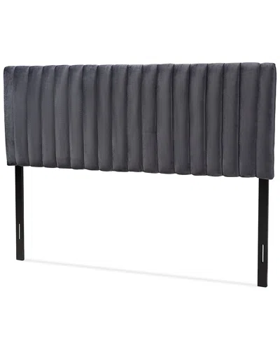 Baxton Studio Emile Modern Contemporary Velvet Headboard In Grey