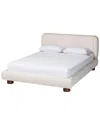 Baxton Studio Emsley Luxe Pleated Velvet Queen Size Platform Bed