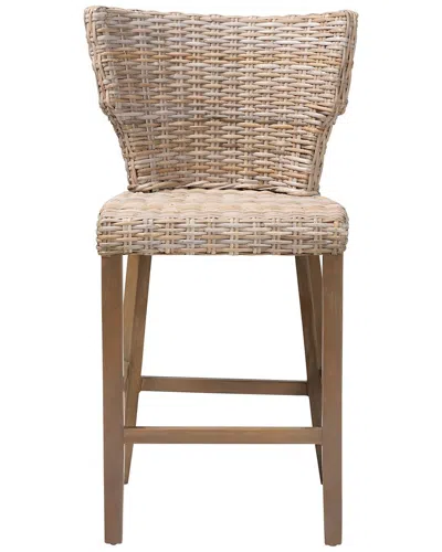 Baxton Studio Enver Modern Wood Counter Stool In Brown