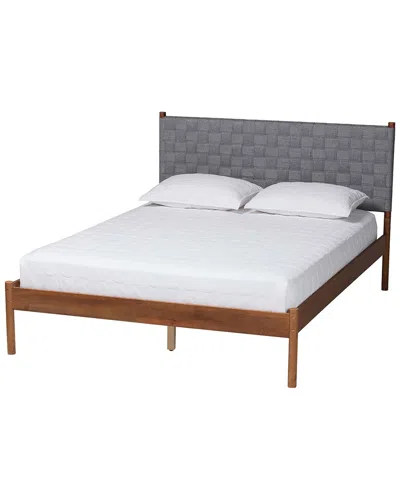 Baxton Studio Estela Mid-century Modern Wood Queen Size Platform Bed In Brown