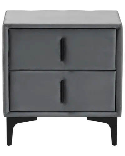 Baxton Studio Etienne Modern Velvet 2-drawer Nightstand In Gray