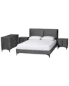 Baxton Studio Etienne Modern Velvet Queen 4pc Bedroom Set