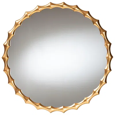 Baxton Studio Everette Antique Goldleaf Bamboo-border Accent Wall Mirror