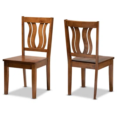 Baxton Studio Fenton Walnut Brown Dining Chairs Set Of 2