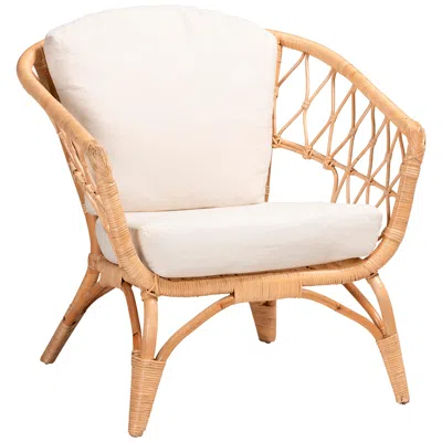 Baxton Studio Feya Natural Brown Rattan Armchair