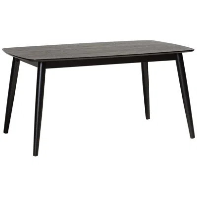 Baxton Studio Flora 59" Wide Black Rectangular Dining Table