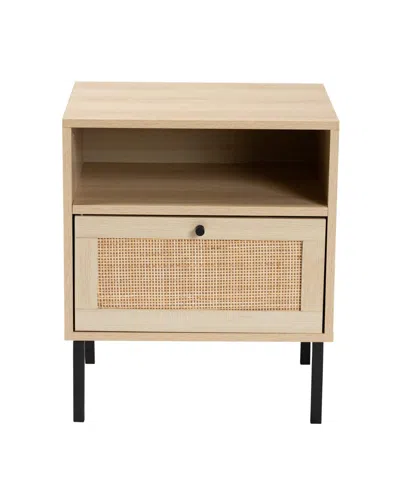 Baxton Studio Furniture Caterina 15.7" Rattan Mid-century End Table In Brown