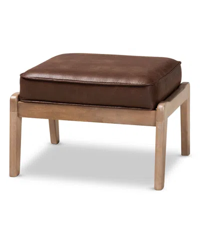 Baxton Studio Furniture Sigrid Mid-century Modern Upholstered Ottoman In Brown