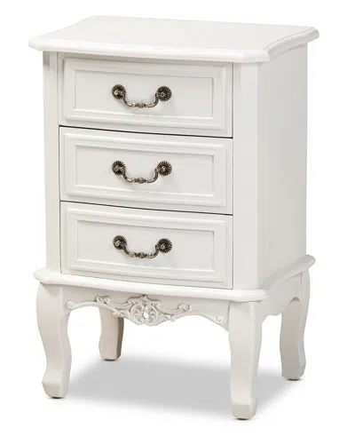 Baxton Studio Callen Wood 3-drawer Nightstand In White
