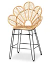 Baxton Studio Garan Rattan And Metal Counter Stool In Brown
