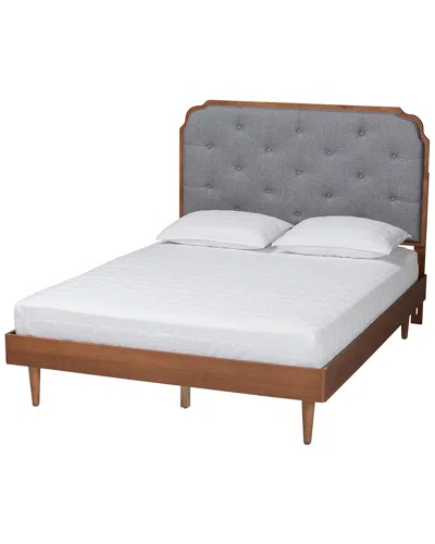BAXTON STUDIO BAXTON STUDIO GARRON MID-CENTURY MODERN WOOD KING SIZE PLATFORM BED