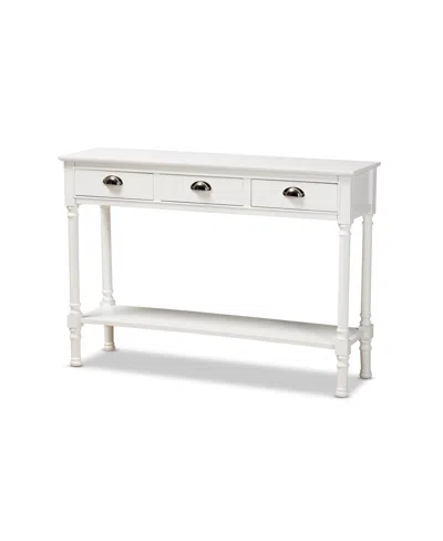 Baxton Studio Garvey French Provincial Finished Wood 3-drawer Entryway Console Table In White