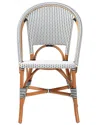 Baxton Studio Genica Classic French Two-tone Weaving & Rattan Bistro Chair