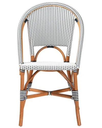 BAXTON STUDIO BAXTON STUDIO GENICA CLASSIC FRENCH TWO-TONE WEAVING & RATTAN BISTRO CHAIR