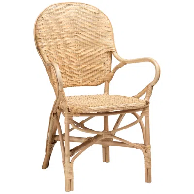 Baxton Studio Genna Natural Brown Rattan Dining Chair